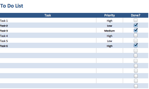 To Do List Template Aesthetic Excel