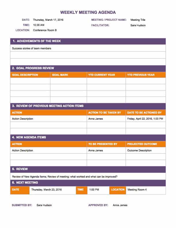 Meeting Template Excel from www.smartsheet.com