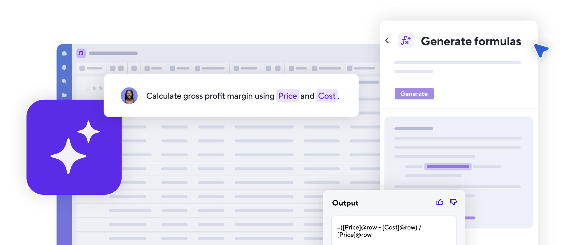 AI generate formulas in Smartsheet