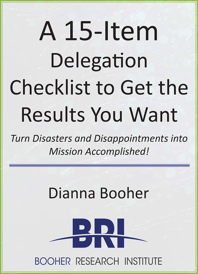 15 Item Delegation Checklist by Dianna Booher