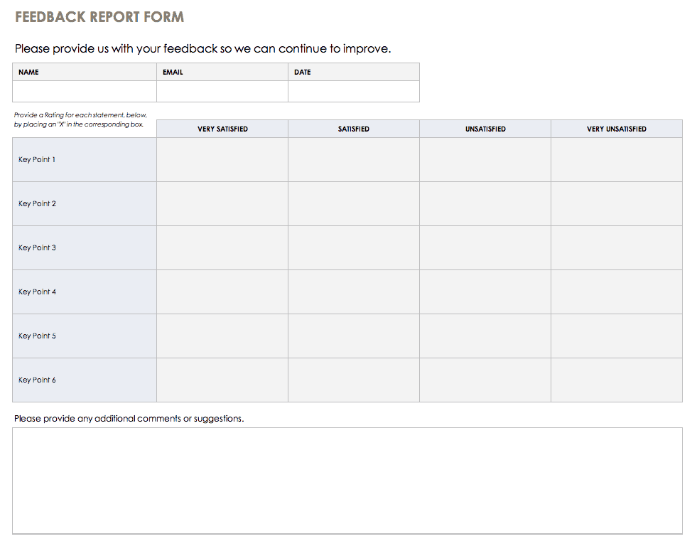 Feedback Report Form Template