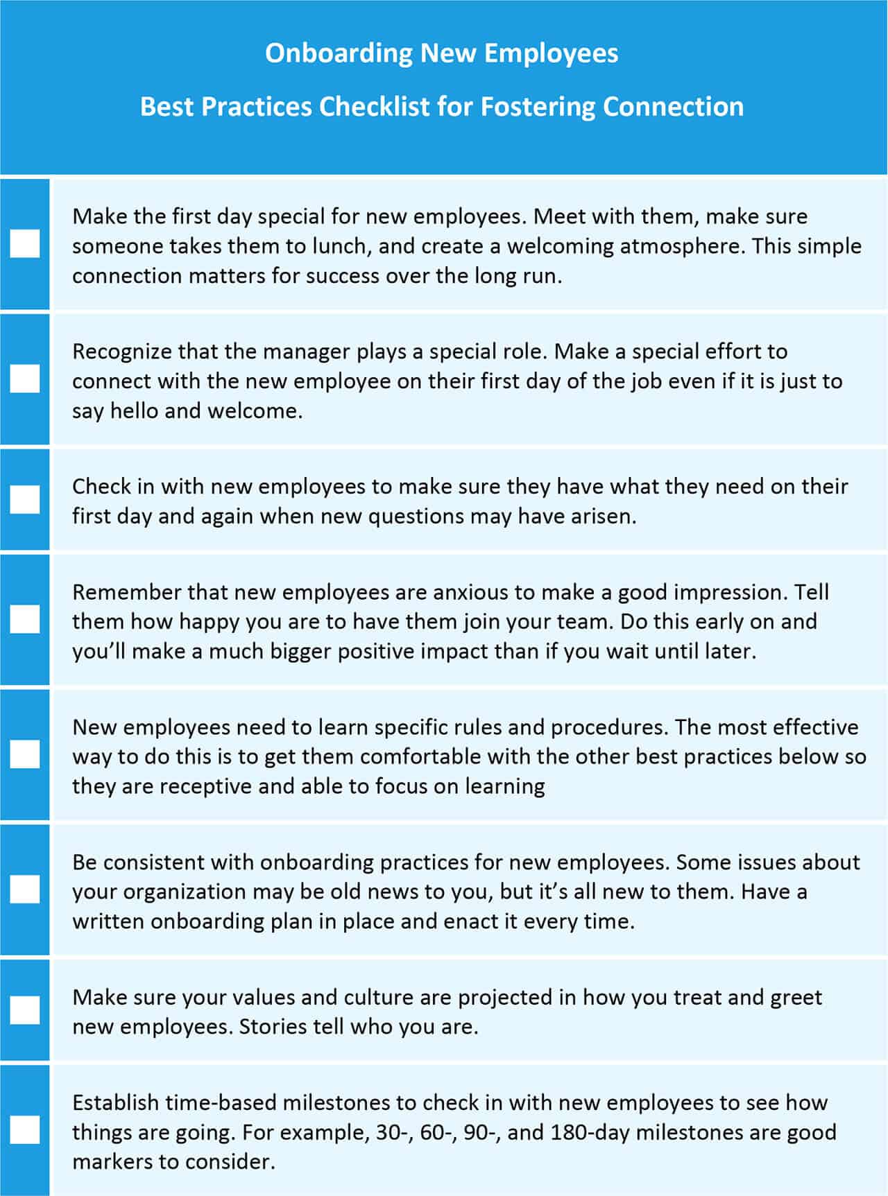 Onboarding New Employees Best Practices Checklist
