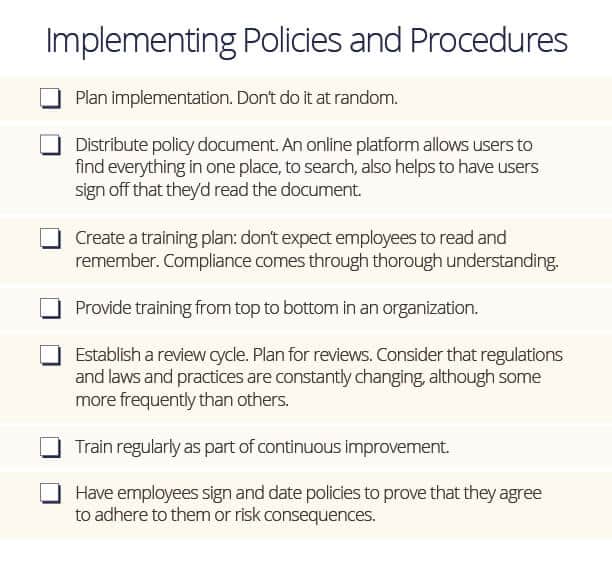 Policy Procedure Implementation Checklist
